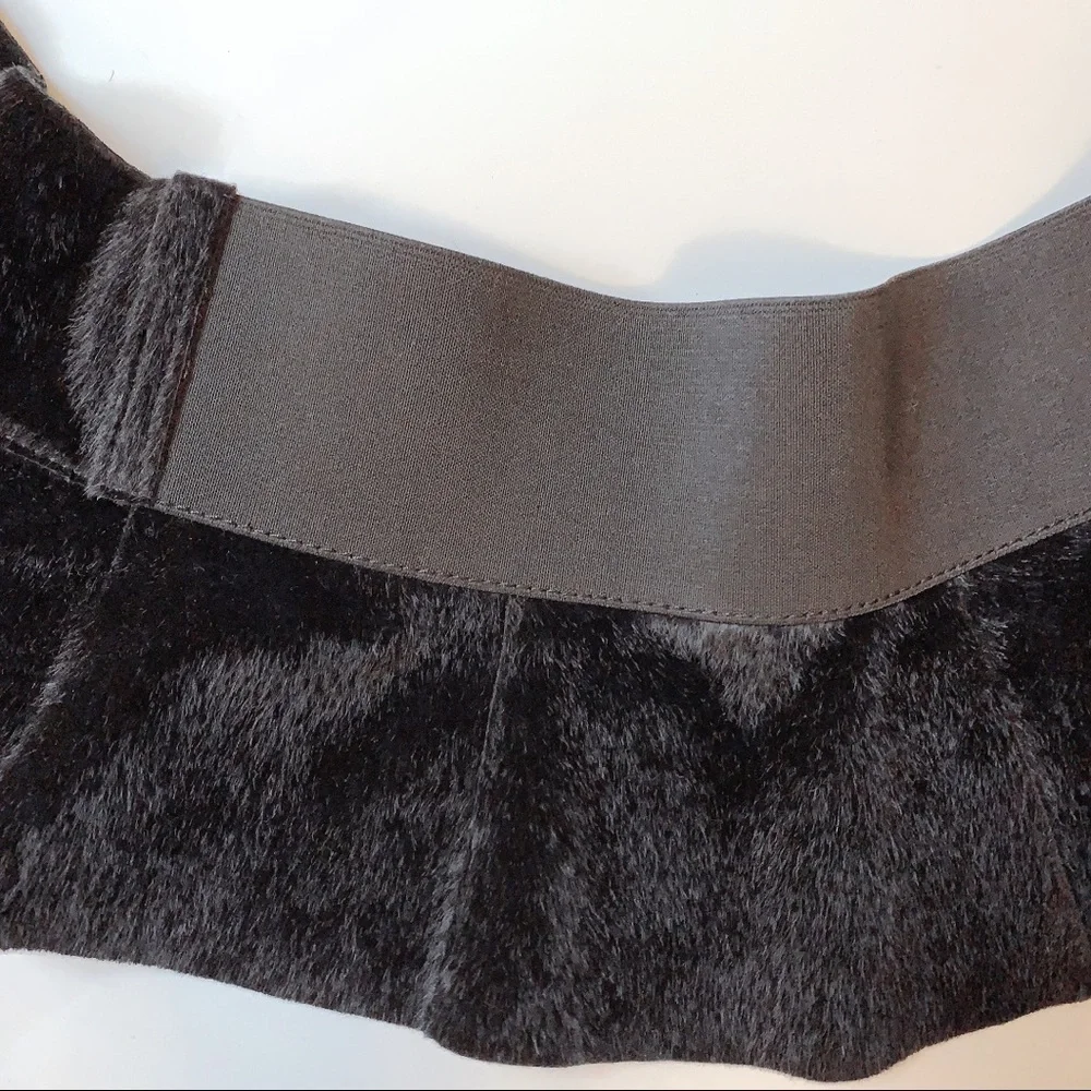 Black Flare Faux Fur Belt for Teenagers